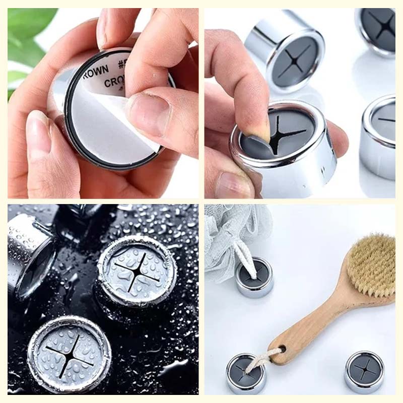 Round Adhesive Push Towel Hooks for Kitchen