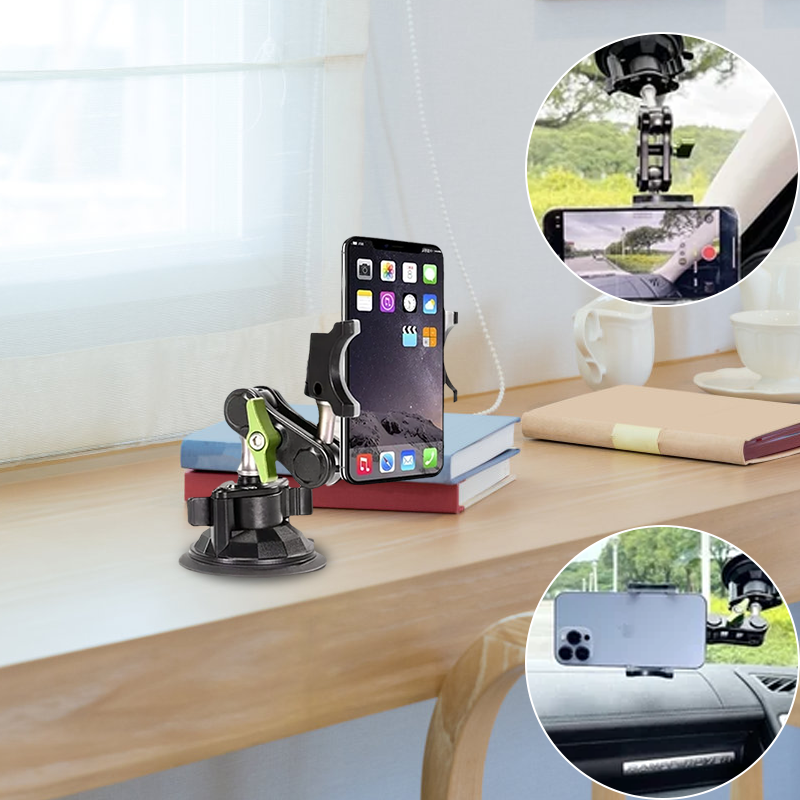 Car Suction Cup Phone Holder with Universal Ball Head Arm