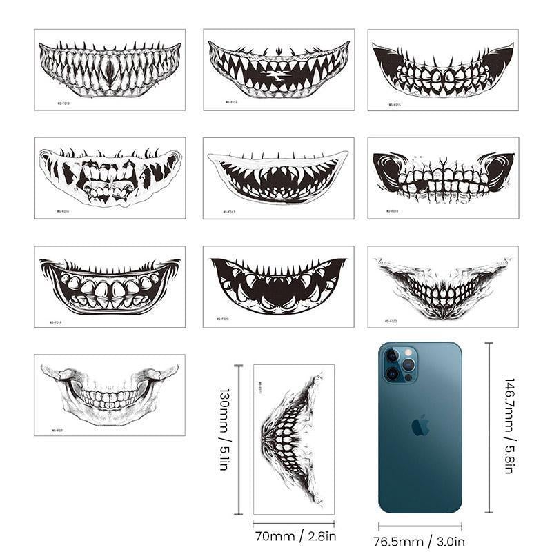 Halloween Prank Makeup Temporary Tattoo(10pcs)