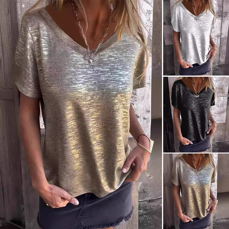 Gold Foil Short-sleeved T-shirt