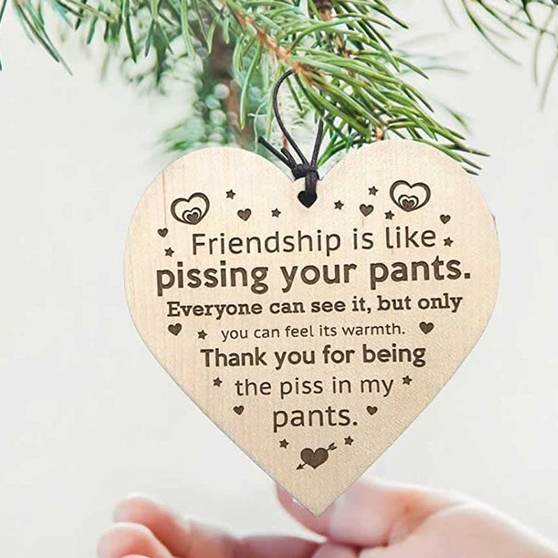 Friendship Wood Pendant Christmas Tree Decor(3pcs)