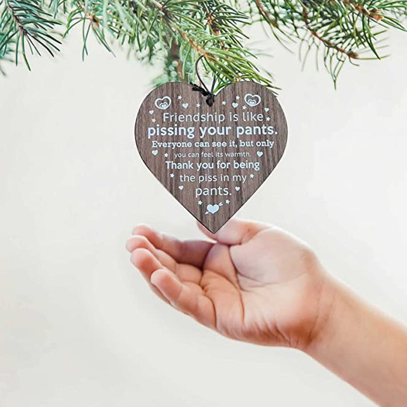 Friendship Wood Pendant Christmas Tree Decor(3pcs)