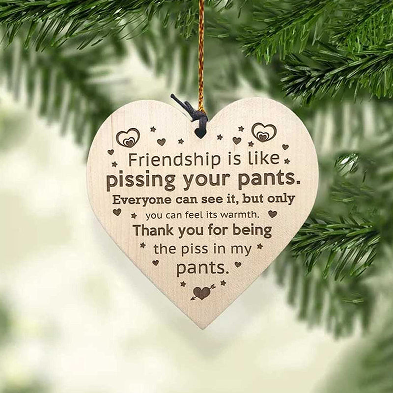 Friendship Wood Pendant Christmas Tree Decor(3pcs)