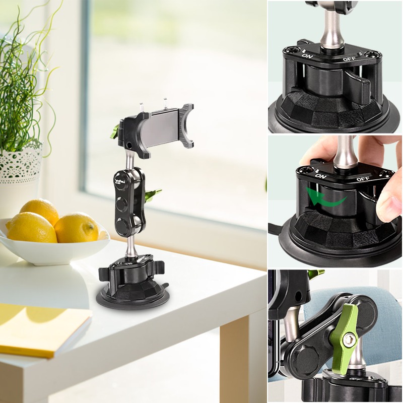 Car Suction Cup Phone Holder with Universal Ball Head Arm