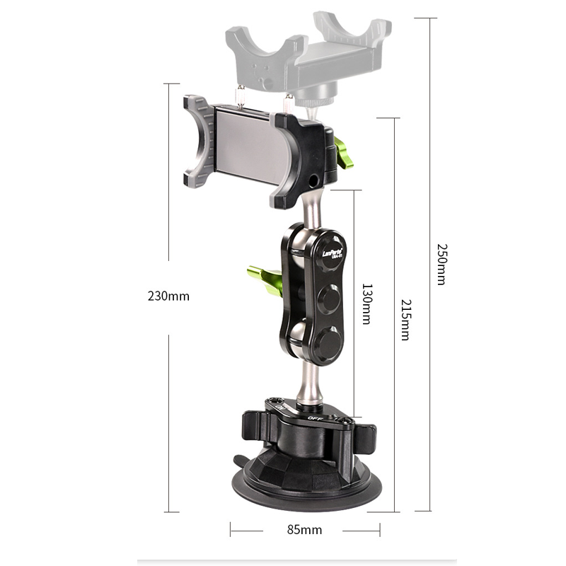 Car Suction Cup Phone Holder with Universal Ball Head Arm