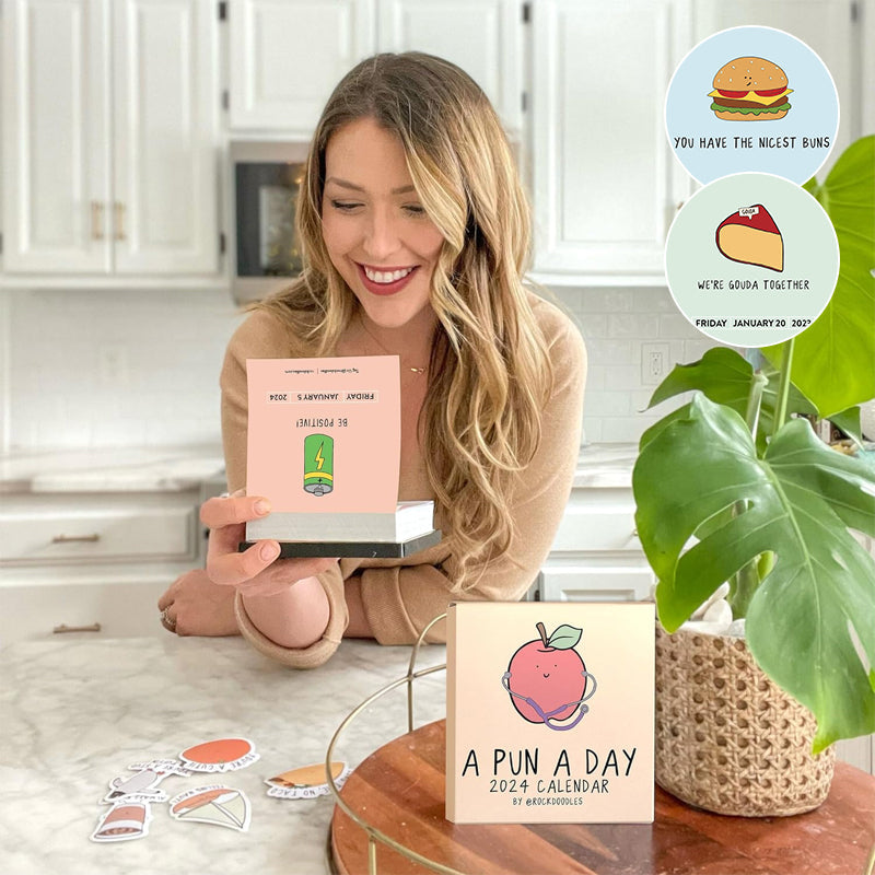 2024 Punny Day-to-Day Desk Calendar - A Year of Laughs & Daily Fun!