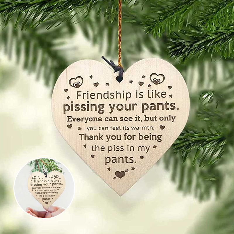 Friendship Wood Pendant Christmas Tree Decor(3pcs)