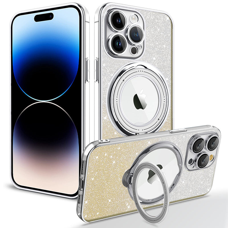 Magnetic Glitter Case with Invisible Stand for iPhone