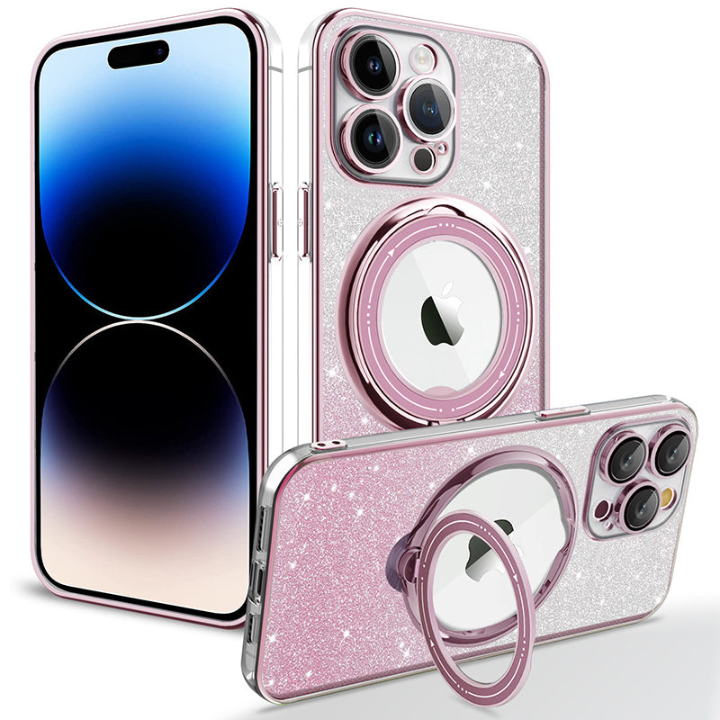 Magnetic Glitter Case with Invisible Stand for iPhone