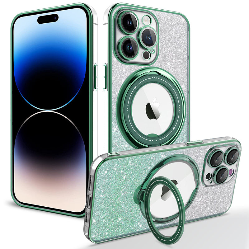 Magnetic Glitter Case with Invisible Stand for iPhone