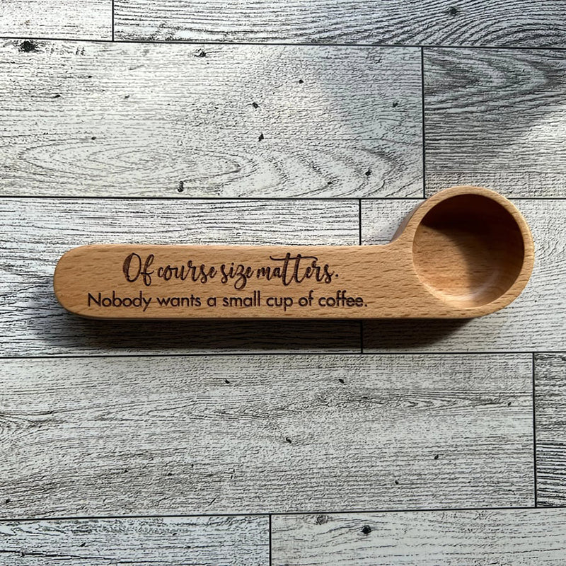 Engraved Coffee Scoop and Bag Clip