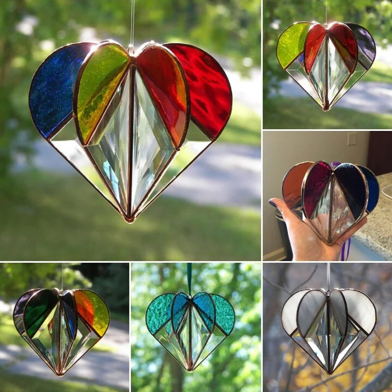 Stained Heart-shaped Suncatcher