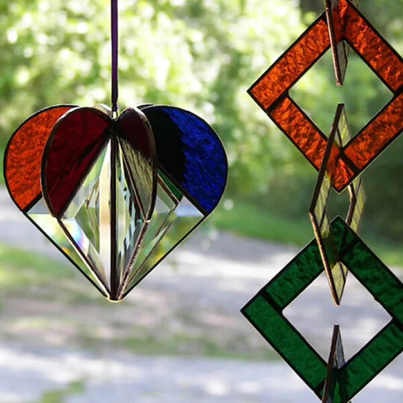 Stained Heart-shaped Suncatcher