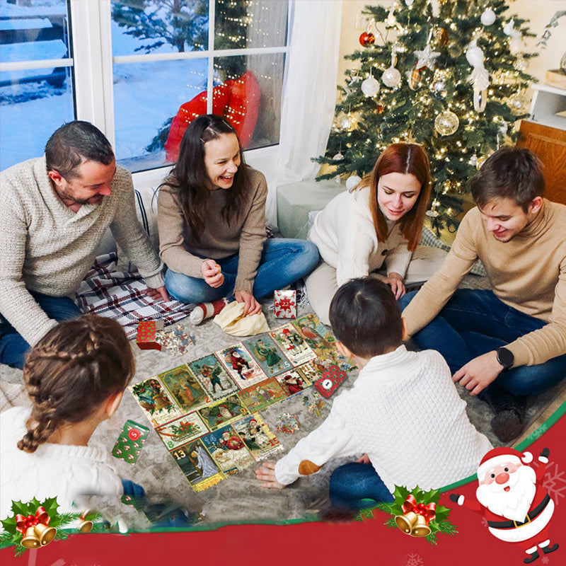 Christmas Postcards Advent Calendar Jigsaw Puzzle 1000 Pieces