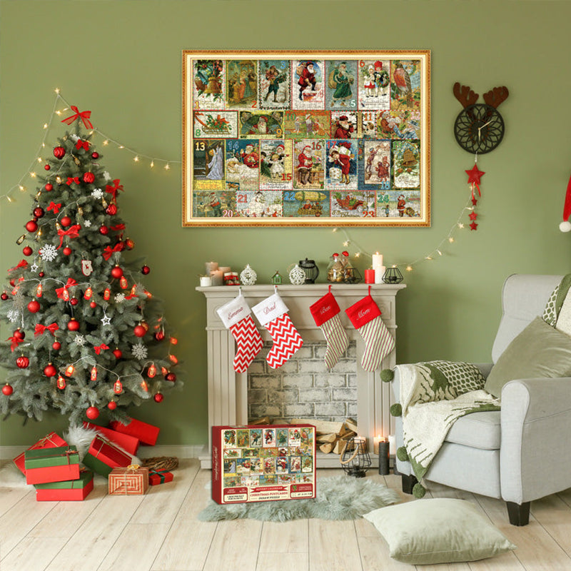 Christmas Postcards Advent Calendar Jigsaw Puzzle 1000 Pieces