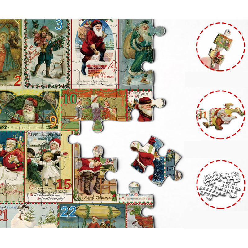 Christmas Postcards Advent Calendar Jigsaw Puzzle 1000 Pieces