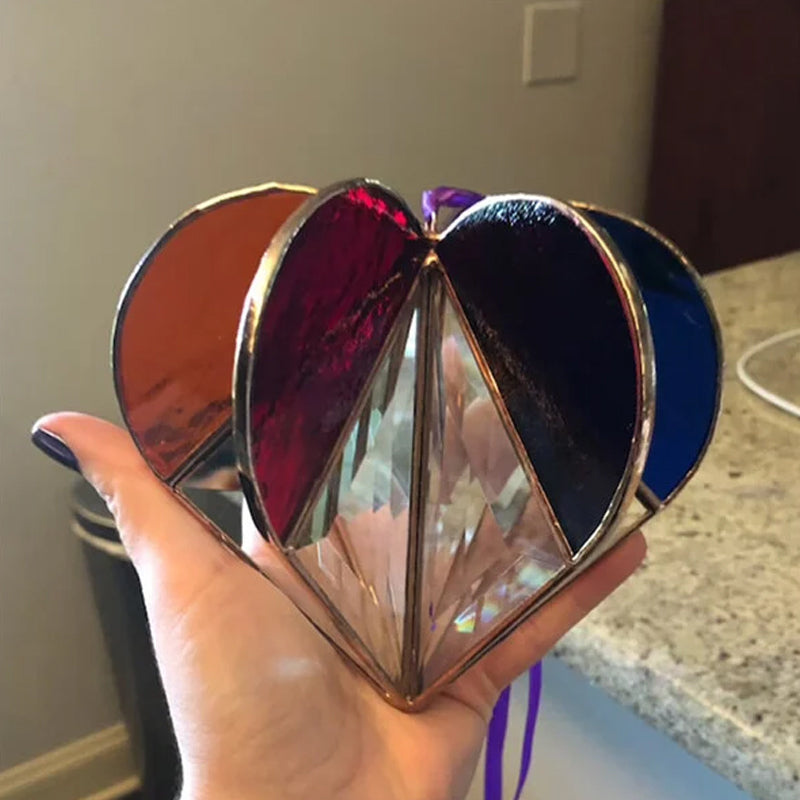 Stained Heart-shaped Suncatcher