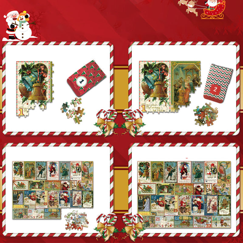Christmas Postcards Advent Calendar Jigsaw Puzzle 1000 Pieces