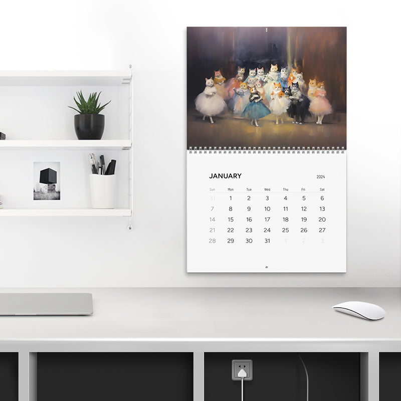 2024 Elegant Ballet Cat Calendar