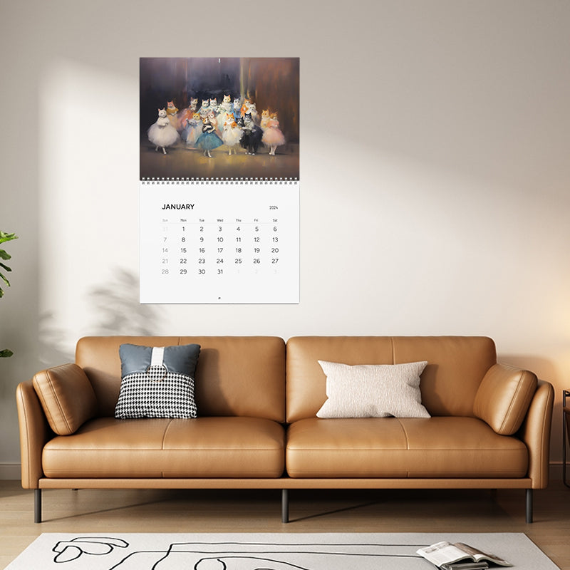 2024 Elegant Ballet Cat Calendar