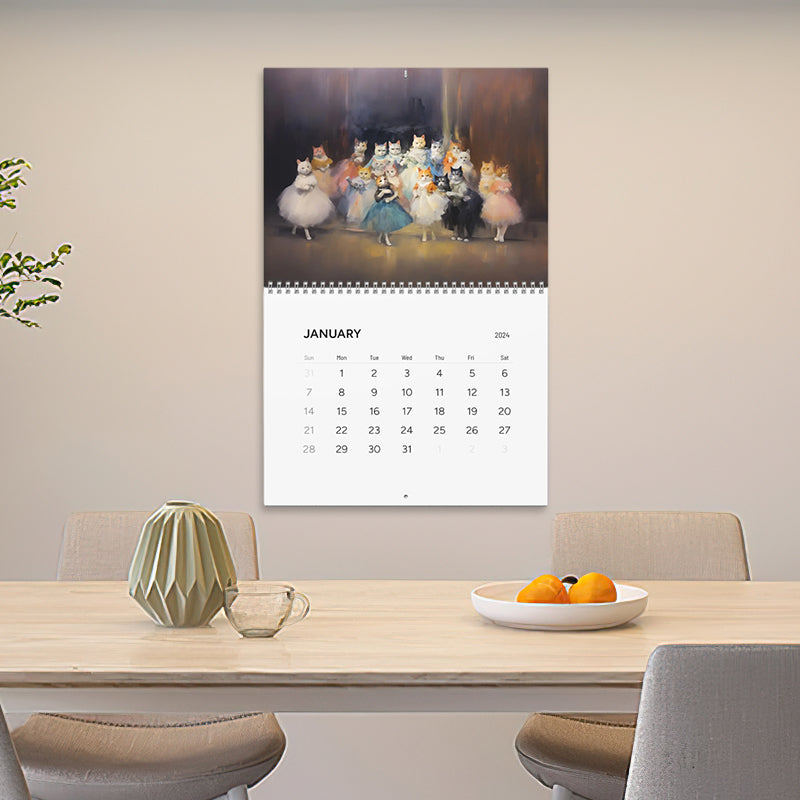 2024 Elegant Ballet Cat Calendar
