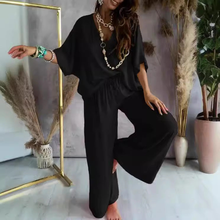 Women's Casual Loose Solid Color Suit