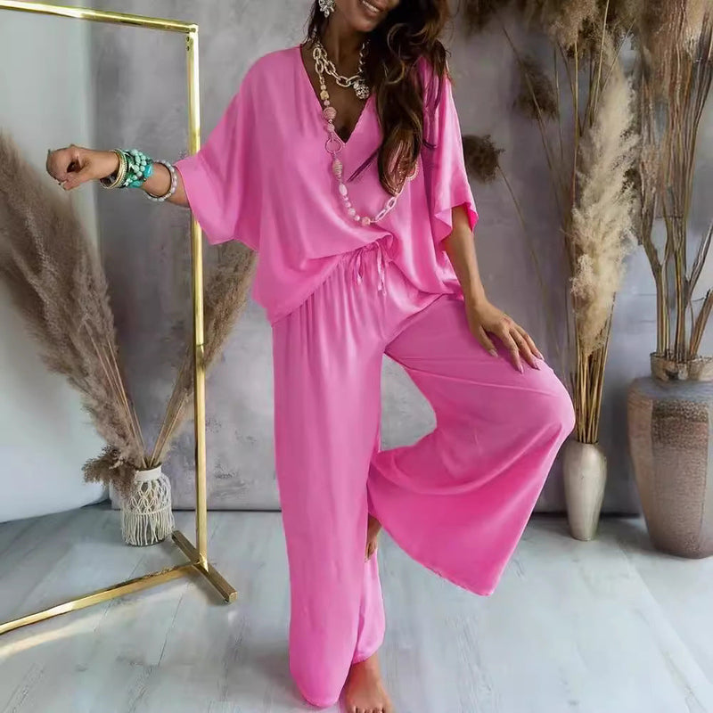 Women's Casual Loose Solid Color Suit
