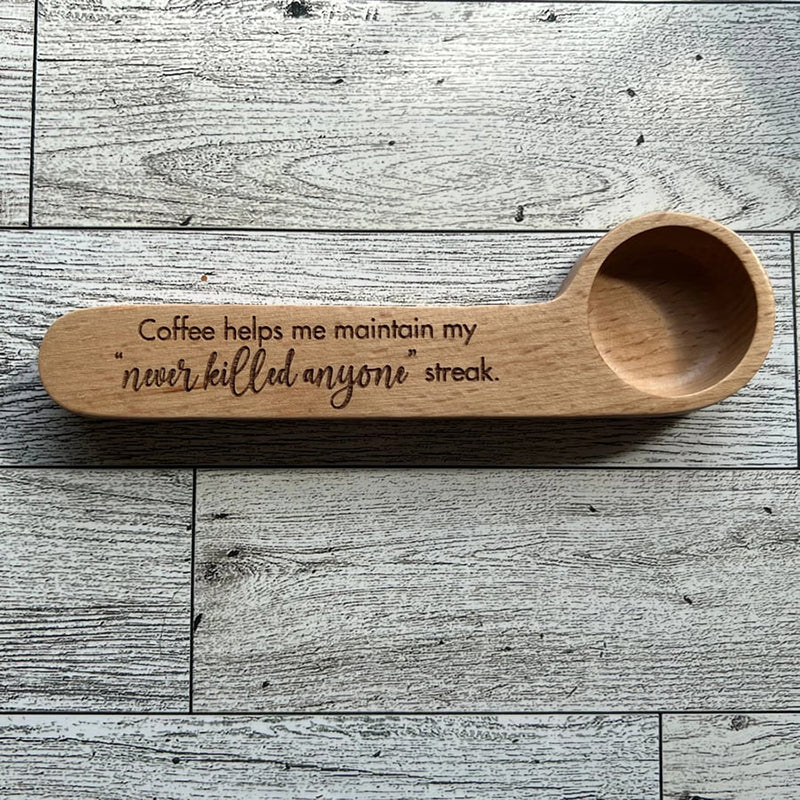 Engraved Coffee Scoop and Bag Clip
