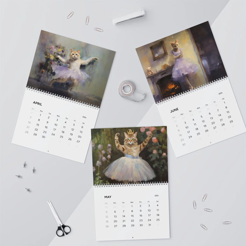 2024 Elegant Ballet Cat Calendar