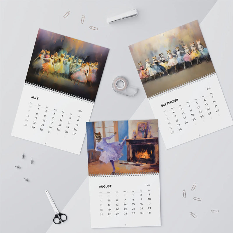 2024 Elegant Ballet Cat Calendar
