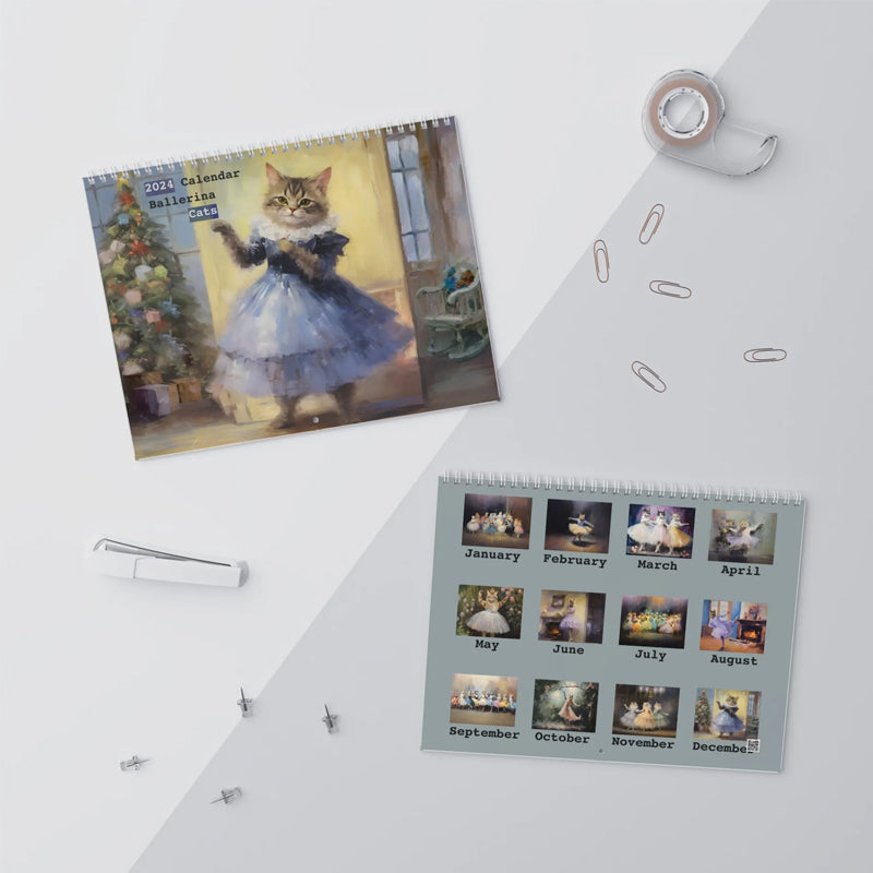 2024 Elegant Ballet Cat Calendar