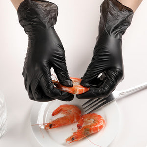 100PCS Of Disposable Black Nitrile Gloves