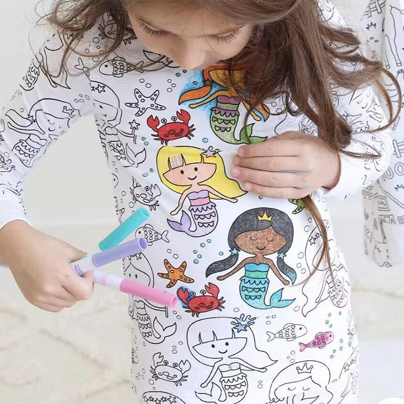 Sketch Colorful Children's Pajama Set