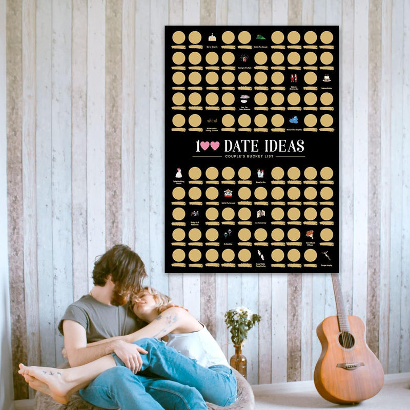 100 Dates Ideas Scratch Off Poster