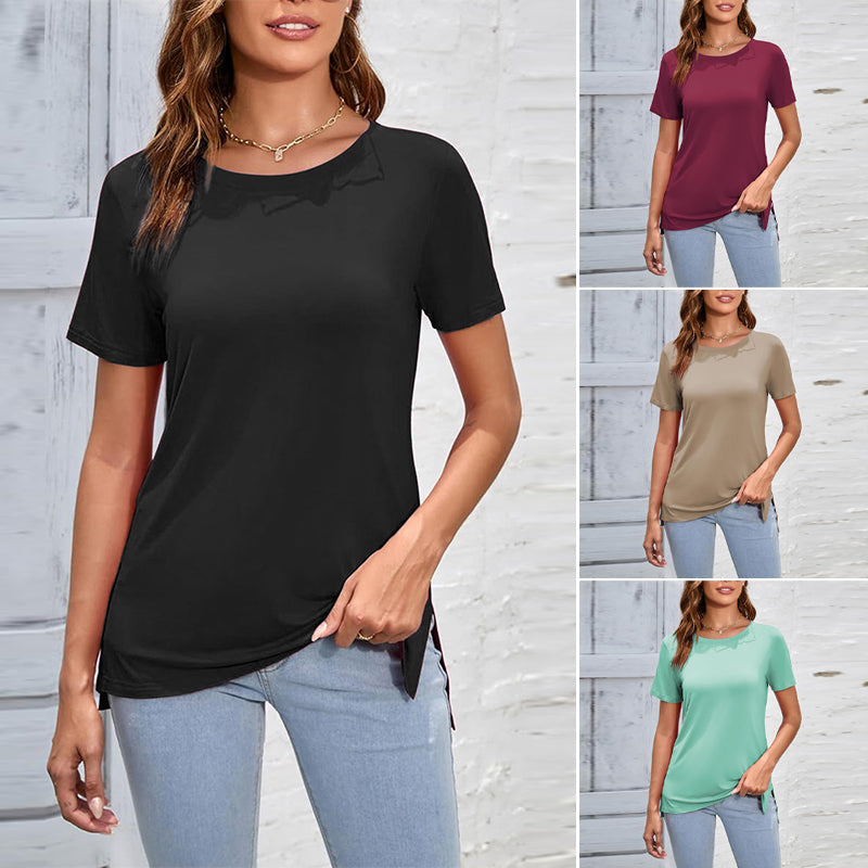 Women's casual side slit t-shirt