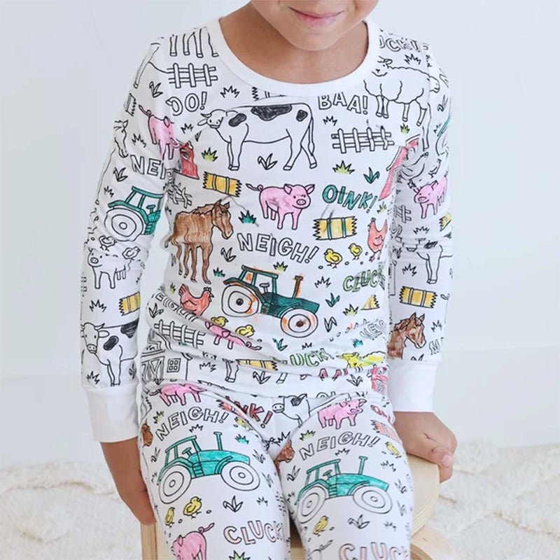 Sketch Colorful Children's Pajama Set