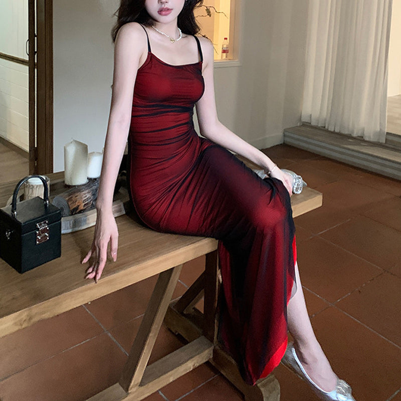 Square Neck Fashion Sexy Suspender Lift Dress