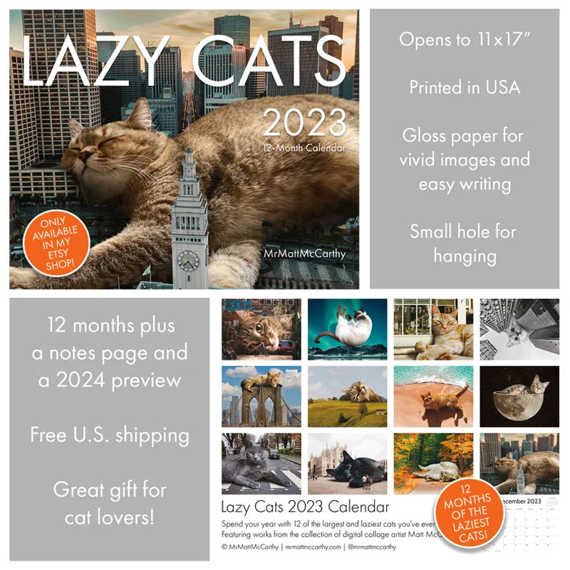2023 Lazy Cat Calendar