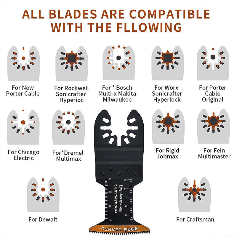 Curved-Edge Oscillating Tool Blades (20 PCS)