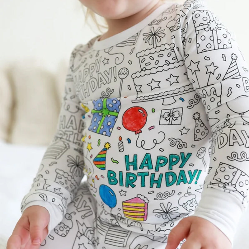 Sketch Colorful Children's Pajama Set