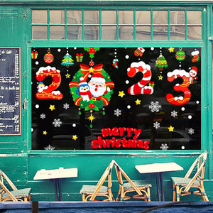 Christmas Window Clings Double-Sided Re-appliable Decoration