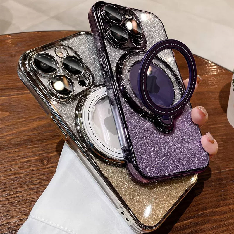 Magnetic Glitter Case with Invisible Stand for iPhone