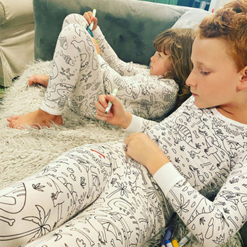 Sketch Colorful Children's Pajama Set