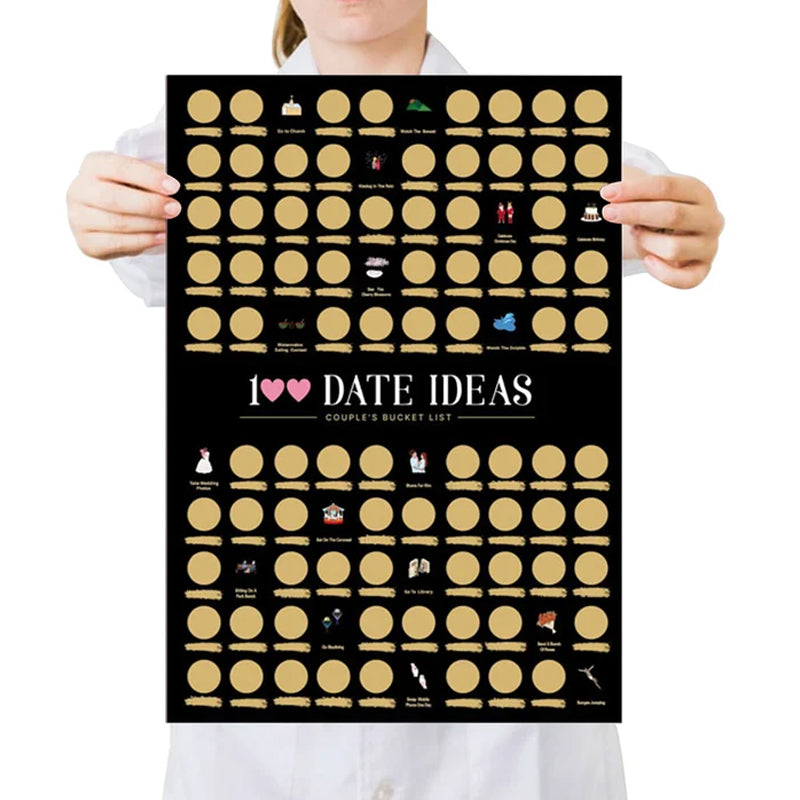 100 Dates Ideas Scratch Off Poster