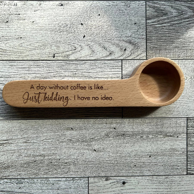 Engraved Coffee Scoop and Bag Clip