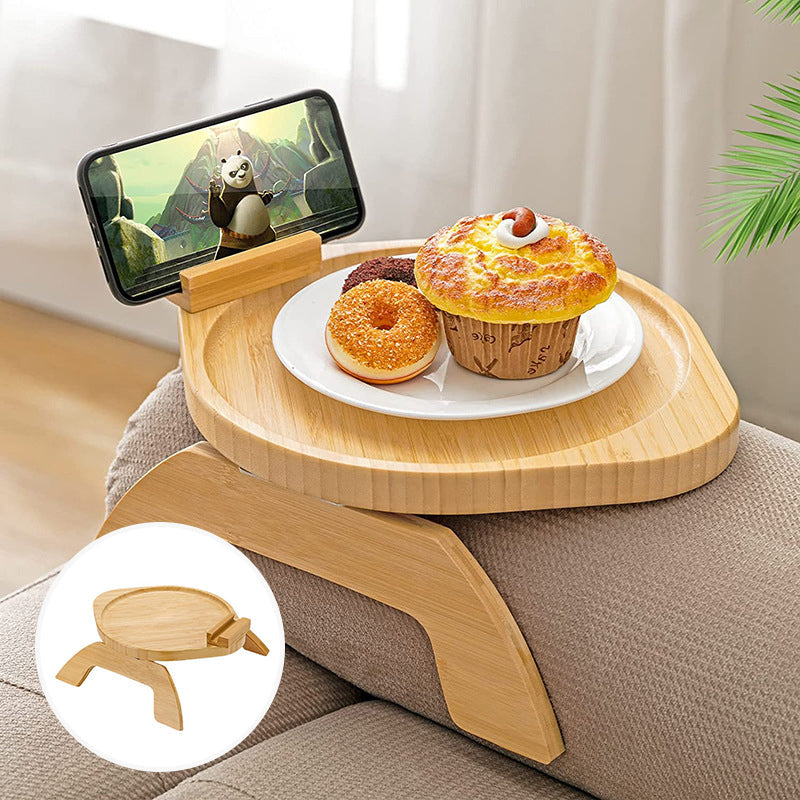 Sofa arm swivel tray