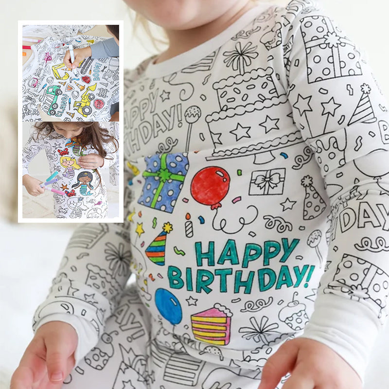 Sketch Colorful Children's Pajama Set