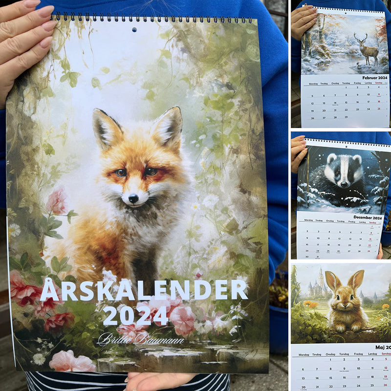Adorable animals calendar 2024
