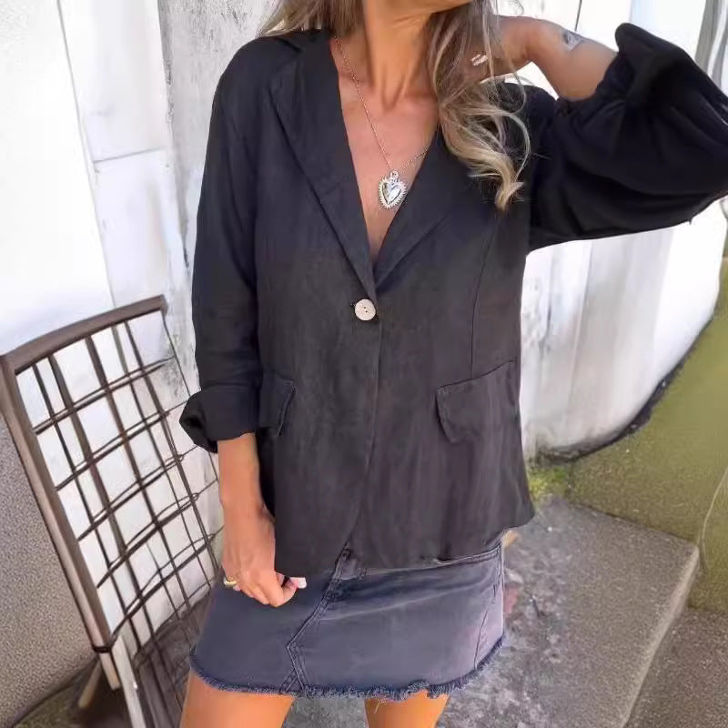 Casual Lapel Single-button Blazer