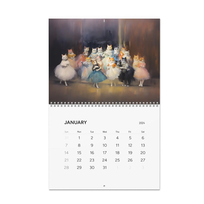2024 Elegant Ballet Cat Calendar